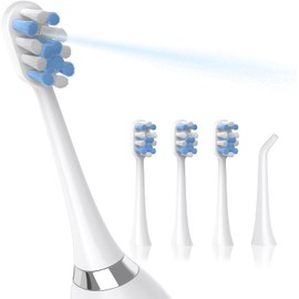 Marchpower Juego para Cepillos de Dientes, 3 Cabezales de Cepillo de Dientes y 1 Boquilla de Repuesto, Compatible con Cepillo de Dientes y Irrigador Bucal, Azul Tipo Suave Cerdas Dupont
