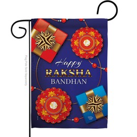 Ornament Collection Rakhi Purnima Garden Flag Celebration Raksha Bandhan Hindu Saluno Occasion Party House Decoration Banner Small Yard Gift Double-Sided, Made in USA