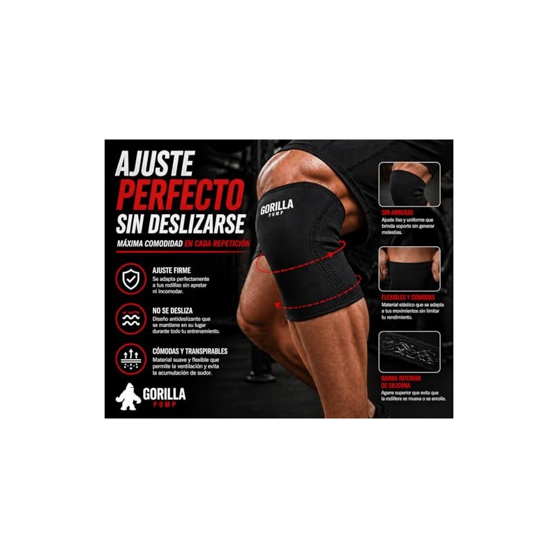 Rodilleras de Neopreno 7mm para Gym y Crossfit - Talla