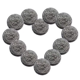12Pcs Steel Wool Scrubber - Steel Wool for Cleaning Dish Pots Pans Grills Stainless Steel Scrubber for Kitchen Sinks Cleaning Steel Wool Pads Metal Scrubber