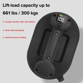 10" Electric Vacuum Suction Cups Lifter with Battery 3000mAh Max Load 600lbs Glass Suction Cups Auto Detect and Replenish Pressure for Transport Glass Tile Granite Windshield