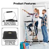 BONTEC 4-Step Ladder, Folding Step Stool with Tool Platform, Wide