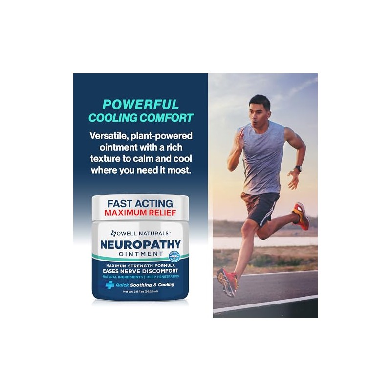 Owell Naturals Neuropathy Nerve Ointment for Feet, Fingers, Hands, Toes,