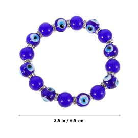 ULTECHNOVO Beaded Evil Eye Bracelet, Trendy Glass Beads Wrist Jewelry, Blue Evil Eye Bracelet for Women, Comfortable