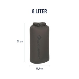 Sea to Summit - Lightweight Dry Bag S 5L - Waterproof Storage - Roll Top Closure - Recycled Fabric - Base Eyelash Point and D-Ring - for Backpacking and Kayaking - 16.8 x 14 x 32 cm -, Beluga Grey, x