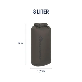 Sea to Summit - Lightweight Dry Bag S 5L - Waterproof Storage - Roll Top Closure - Recycled Fabric - Base Eyelash Point and D-Ring - for Backpacking and Kayaking - 16.8 x 14 x 32 cm -, Beluga Grey, x