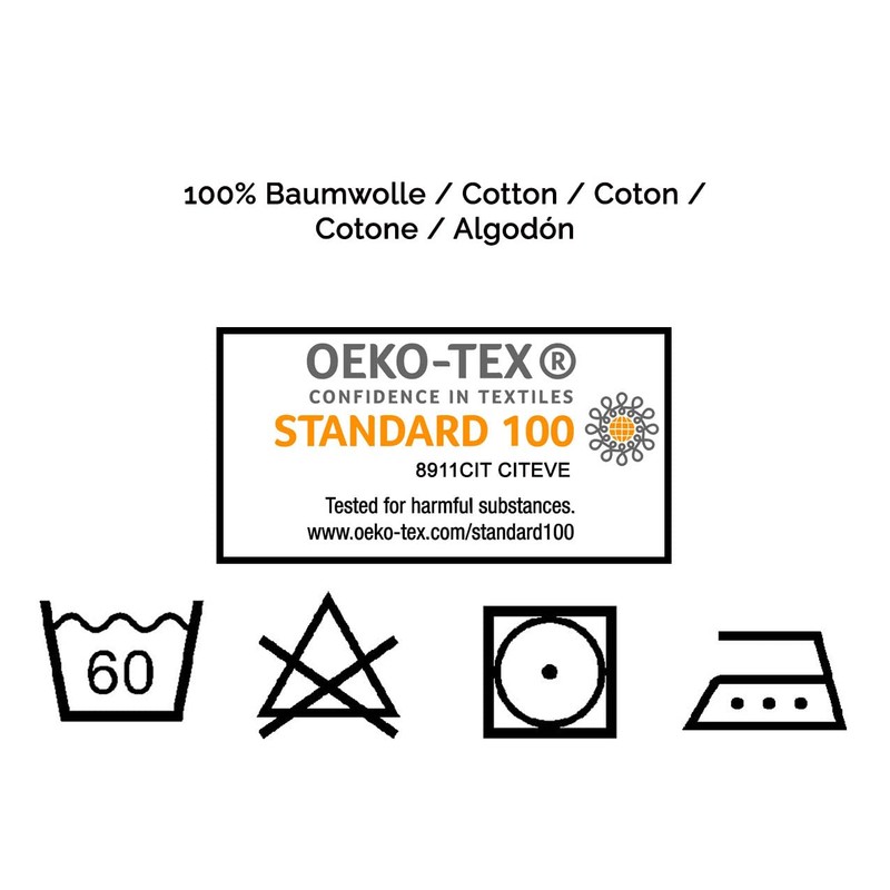ZOLLNER Set of 5 Tea Towels, 50 x 70 cm,