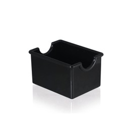 Set of 6 black plastic sugar and tea bag holders for bars cod.BR00621LU cm 8.5 x 6.5 x 5 h by Varotto & Co.