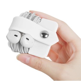 ELFRhino Cord Organizer Earbuds Holder Earphone Wrap Earphones Organizer Headset Headphone Earphone Wrap Winder Cord Manager Cable Winder White