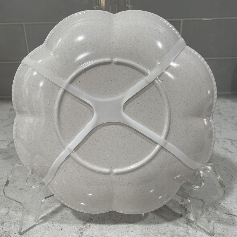 Shabby Chic Set 4 Scalloped 11” Dinner Plates Melamine Shabby