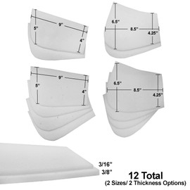 ECP Equine Comfort Products Shock-Absorbing Memory Foam Inserts for Horseback Riding Saddle Pads, Comfort, Cushioned Support for Equestrian Performance and Saddle Fit Adjustment, 12-Pack, White
