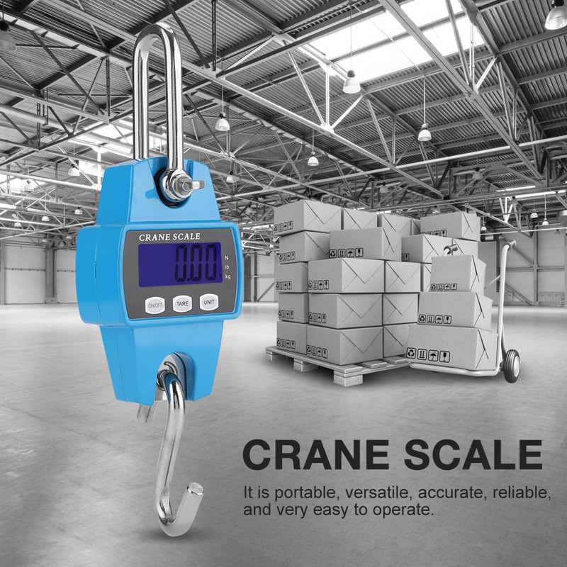Digital Sky Blue 300KG Hanging Crane Scale Industrial Hook Weight