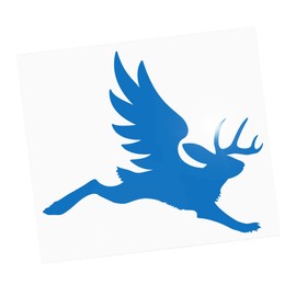 Winged Jackalope Vinyl Decal, Flying Wolpertinger German Folklore Rabbit, Americana Antler Hare Laptop Transfer #1123