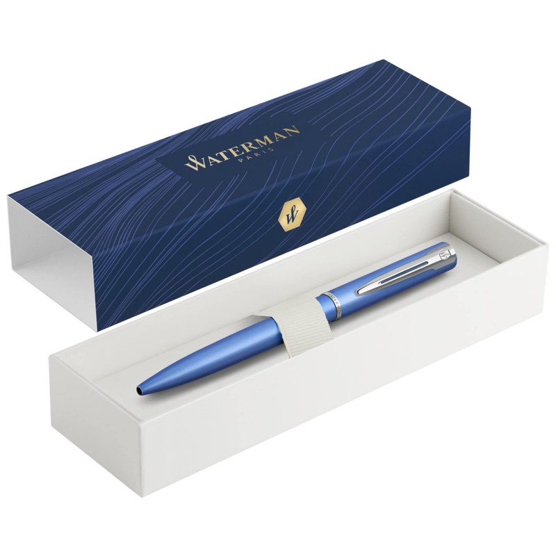 Waterman Graduate Allure ballpoint pen, blue paint, medium tip, blue
