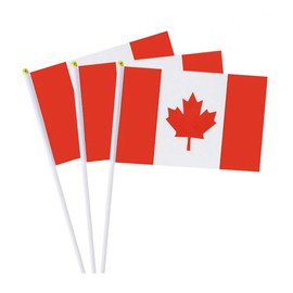 Canada Flag Canadian Flag, Small Mini Handheld Canada Flags on Stick, Ideal for Party Parades Sports Events Patriotic Festival Decorations