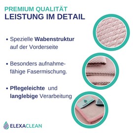 Elexaclean Streak-free, Premium Microfibre Window/Windscreen Cloth (60 x 40 cm), Glass Car Cleaning Cloths for Interior and Exterior Use