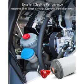 Power Steering Reservoir With Suction & Return Line Hose Fit for Honda Accord L4 2.4L 2003 2004 2005 2006 2007 Replace 53701-SDA-A01 53701SDAA01, with 2 Snap Clips