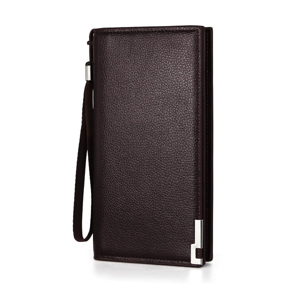 AdiStylinno Mens Wallet, Multifuction Credit Card Holder Long PU Leather
