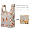Wrapables Small JoliBag Collection Reusable Shopping Bag, Lounging Foxes