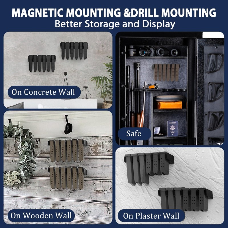 TFNUO 2Pack Magnetic Magazine Mount Holder for Glock 17 19