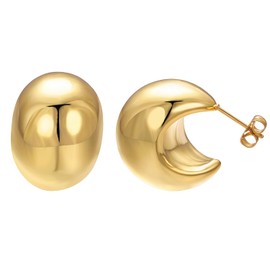 JOLCHIF Drop Earrings 18 Carat Gold Earrings Women's Trendy Gold-Plated Thick Earrings Dupes for Women Trendy Fashion Jewellery, Stainless Steel, not known