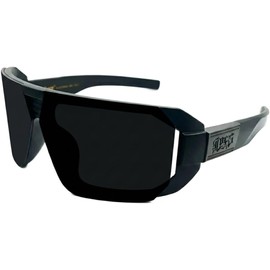 Lentes de Sol Estilo Cholo para Hombre, Diseño Envolvente Clásico tipo Locs, Montura Negra de Alta Resistencia, Protección UV400, Ideales para Look Urbano y Lowrider