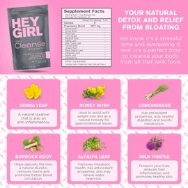 Loose Leaf Detox Tea - Herbal Tea for Your Detox Cleanse - Not Your Typical Herb Blend Tea - Delicious & Soothing Drink for a Healthy Colon Cleanse - Colon Cleanser by Hey Girl Tea