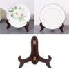 Brown Wooden Display Stand Plate Holder Easels, 4Pcs Wooden Display