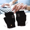 USB Heated Gloves Electric Half Hands Double Sided Heating Warm