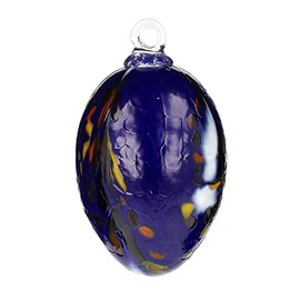 Marolin Handmade Glass Easter Egg - Lapis Blue