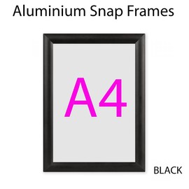 New A5 A4 A3 A2 A1 A0 Aluminium Snap Frames Click Sign Or Poster Holder Ideal As Menu’s Holder & Certificates Display In 6 Sizes (A4, Black)