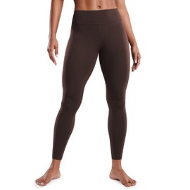 CRZ YOGA Women's Butterluxe Low Rise Workout Leggings 25 Inches - Comfy Buttery Soft Athletic Gym Lounge Yoga Pants Hot Fudge Brown Medium