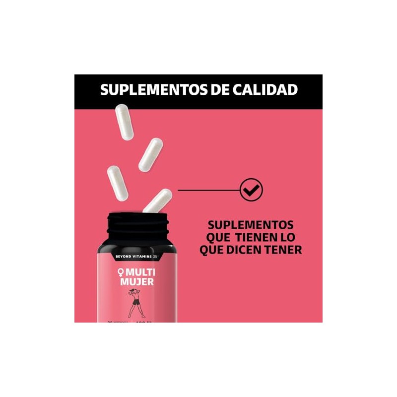 Multivitamínico Mujer Ingredientes Vitaminas Suplemento Vitamina Biotina Alimenticio Cápsulas Azúcar