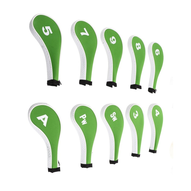 10 Pcs Golf Iron Head Cover Set with Zipper Golf