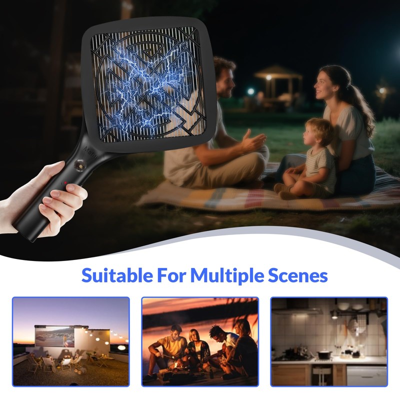 Mafiti Bug Zapper 3000V Mini Electric Fly Swatter with LED