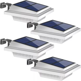 UniqueFire 2/4/6PCS 40LEDs Solar Powered Lights for Fence Roof Gutter Yard Roof Wall Lamp - White, Warm White, 4