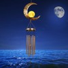 DesGully Wind Chimes,Moon Crackle Glass Ball Solar Wind Chimes with