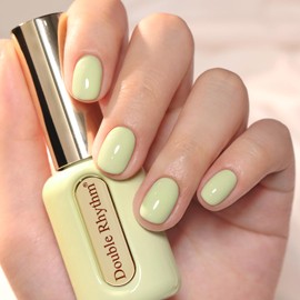 Double Rhythm 0.50 OZ Gel Polish Hema Free Same Color Same Bottle Golden Round Translucent Neutral Natural Milky 15 ML Jelly UV Polish Art DIY at Home (Pastel Green-C1391)