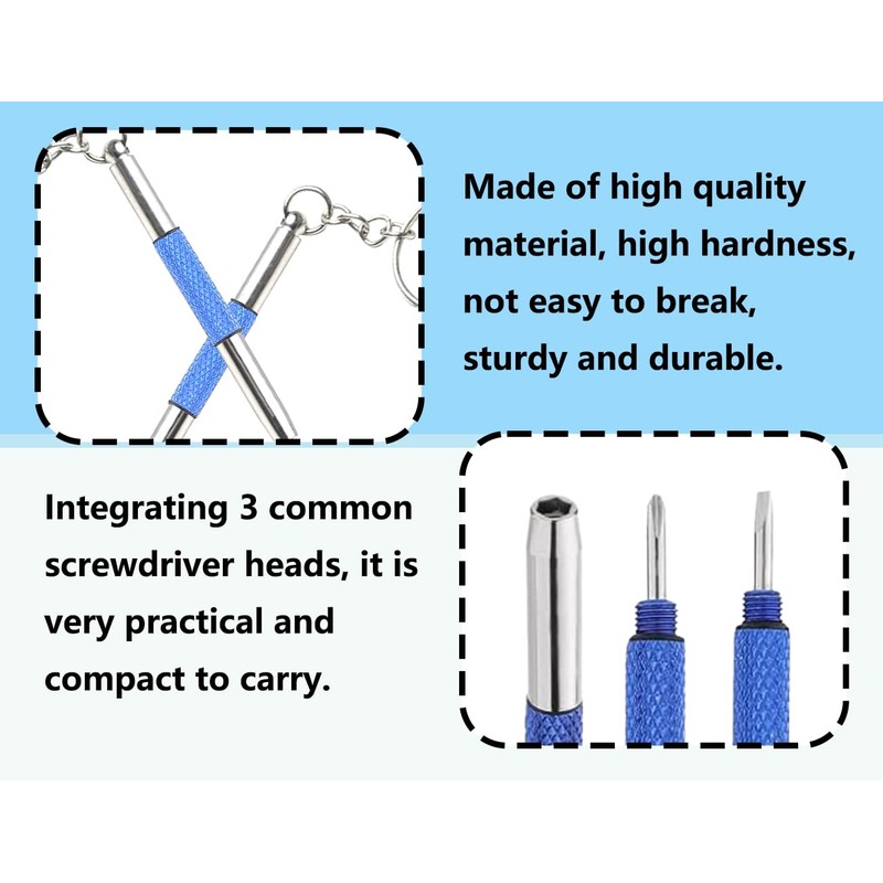 KAPSING Mini Glasses Screwdriver, 2 Pieces 3 in 1 Glasses