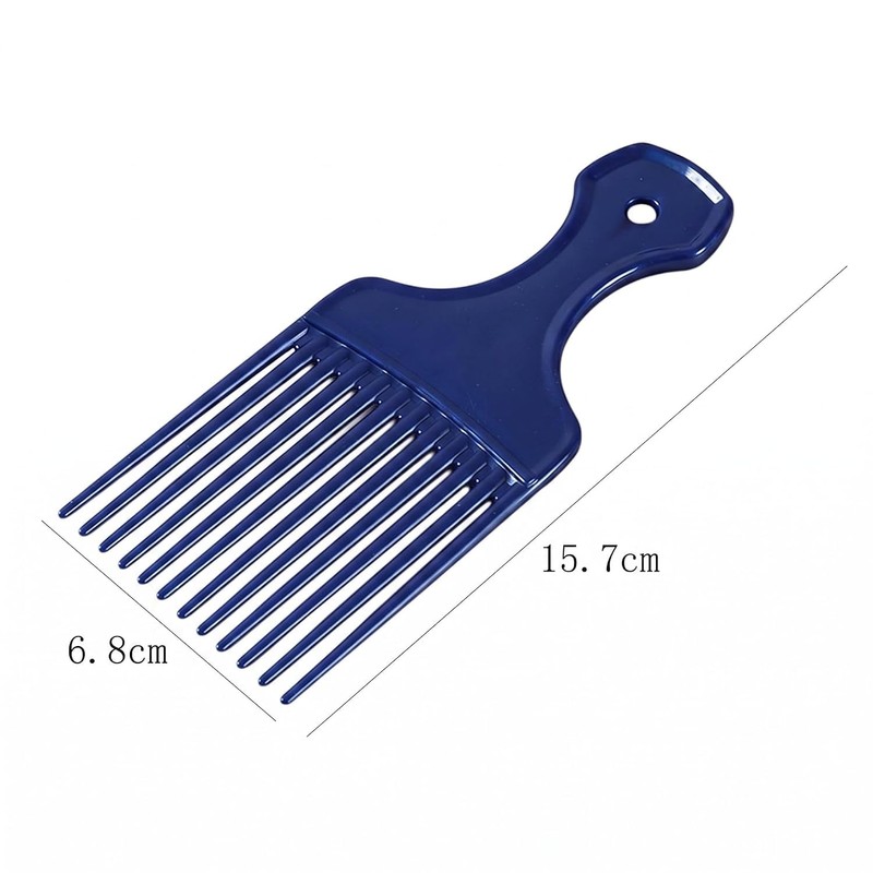 2Pcs Blue Salon-Style Hair Pick and Barber Comb - Pick