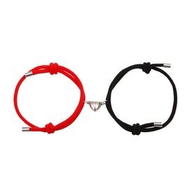 tenghong2021 2pcs Magnetic Couple Bracelets for Women Men, Sun and Moon Attraction Matching Bracelet Lover Gifts for Boyfriend Girlfriend Best Friend-Red