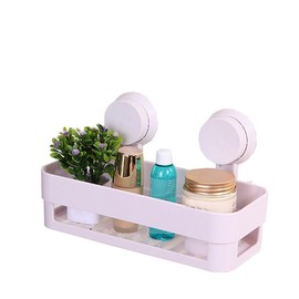 Gearmax Bathroom Waterproof Suction Cup Plastic Shelf, Storage Shelves, Kitchen Shelves (White)