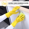 5 pairs of reusable rubber cleaning gloves; kitchen dishwashing gloves;