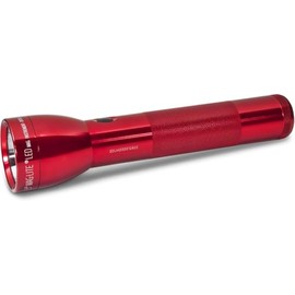 Maglite ML300L LED 2-Cell D Flashlight, Adjustable Focus, Long Battery Life, Water-Resistant, Tactical and Emergency Use – Red