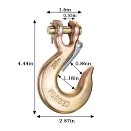 SHINICO Slip Hook, Heavy Duty Safety Latch Hook 5/16'', 14000lbs Capacity Grade 70 Steel, Tow Chain Grab Hook for Trailer Truck Transport 4 Pack