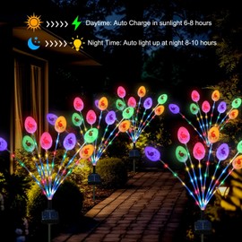 Lmtocs Solar Easter Decorations Outdoor Stake Lights, 2 Packs 16LED Solar Egg Lights for Easter Decor, Waterproof Outdoor Decor for Spring Garden Yard Pathway Lawn