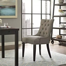 Hawthorne Collections 20.5" Modern Fabric Dining Side Chair in Granite Gray