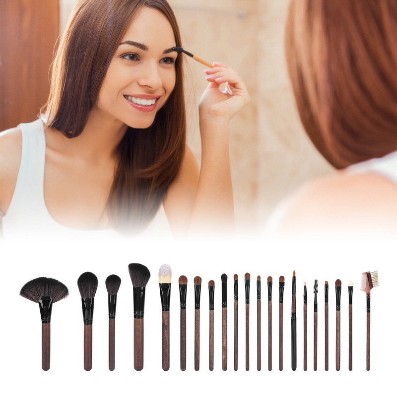 21pcs Makeup Brush Set Wooden Handle Eyeshadow Foundation Blush Brush