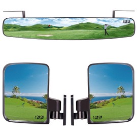 10L0L Universal Golf Cart 4 Panel Mirror for EZGO, Club Car, Yamaha, Wink Mirror Interior Rear View Blind Spot Mirror