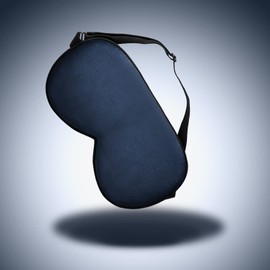 100% Natural Silk Sleep Mask for Relieving Fatigue & No Stimulation Breathable Eye Mask Summer Cool Mulberry Silk Eye Cover Blindfold for Night Sleeping, Nap & Travel (Navy Blue)